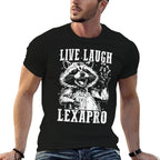 Live Laugh Lexapro, Feral Funny, Quote, Vintage, Sarcastic  Graphic-printed T-Shirt