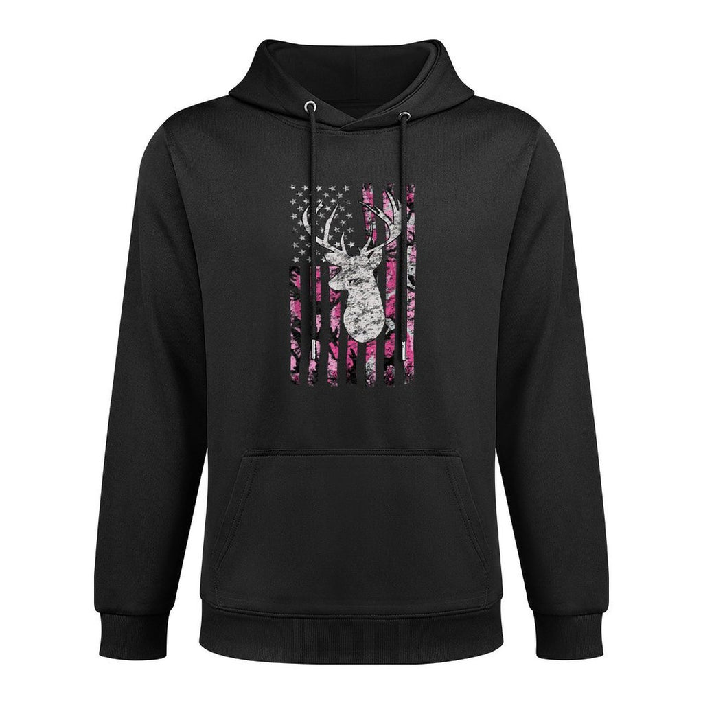 Deer Hunting Buck Pink Camouflage Durable Construction Hoodie