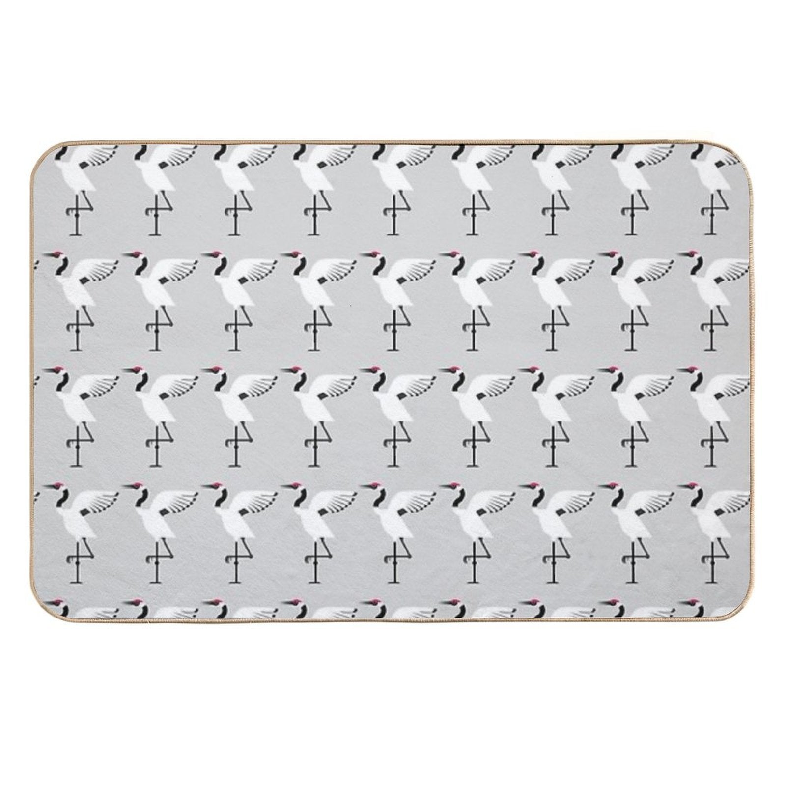Minimal Red-crowned Crane (Grus Japonensis)  Rapid-Drying Bath Mat