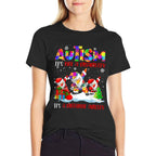 Autism Its Not A Disability Dabbing Santa Christmas Autism  Trendy Pattern T-Shirt