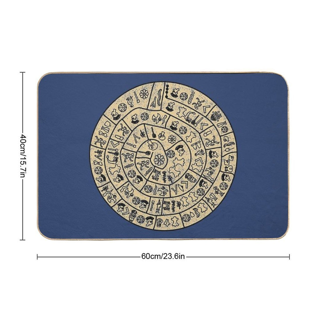 Distressed Phaistos Disk from Minoan Crete  Non-Slip Bath Mat