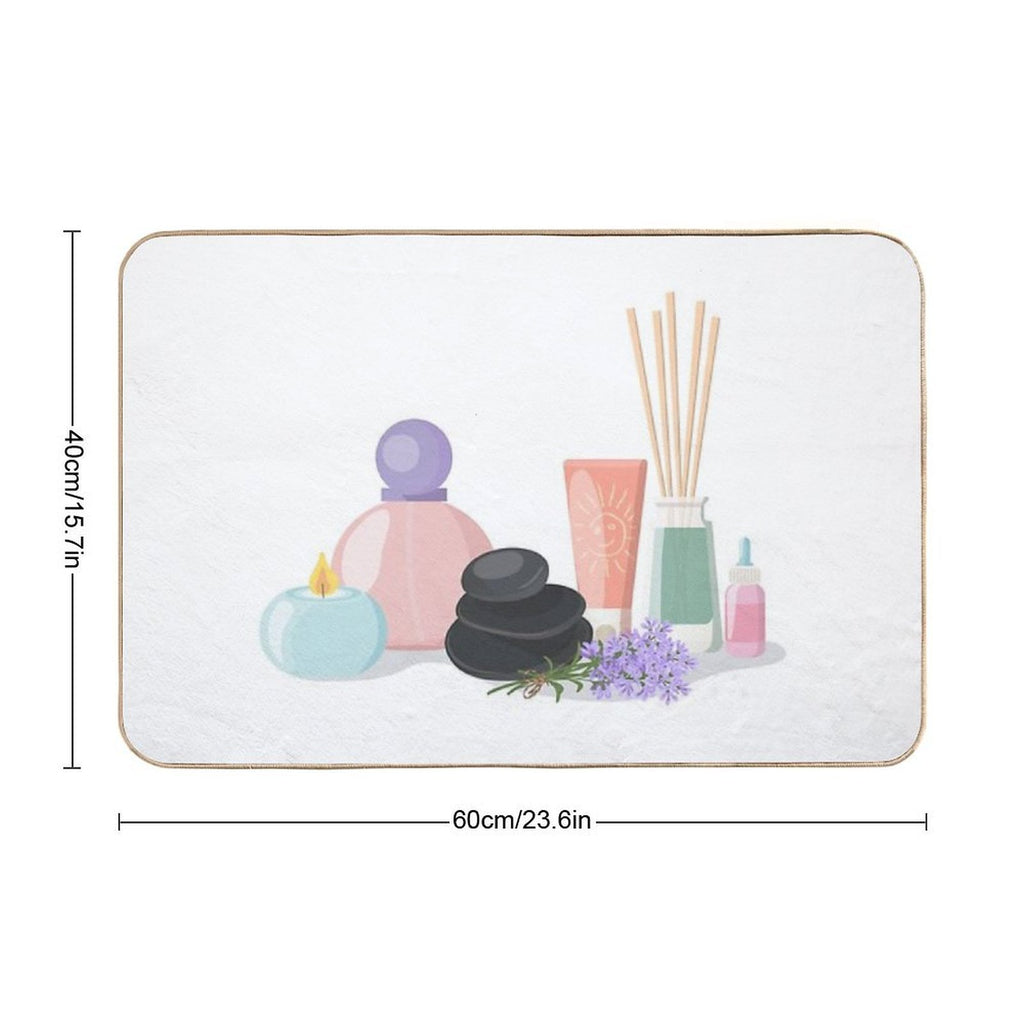 Wellness And Spa Still Life Concept, Vector Illustration  Eco-Friendly Bath Mat