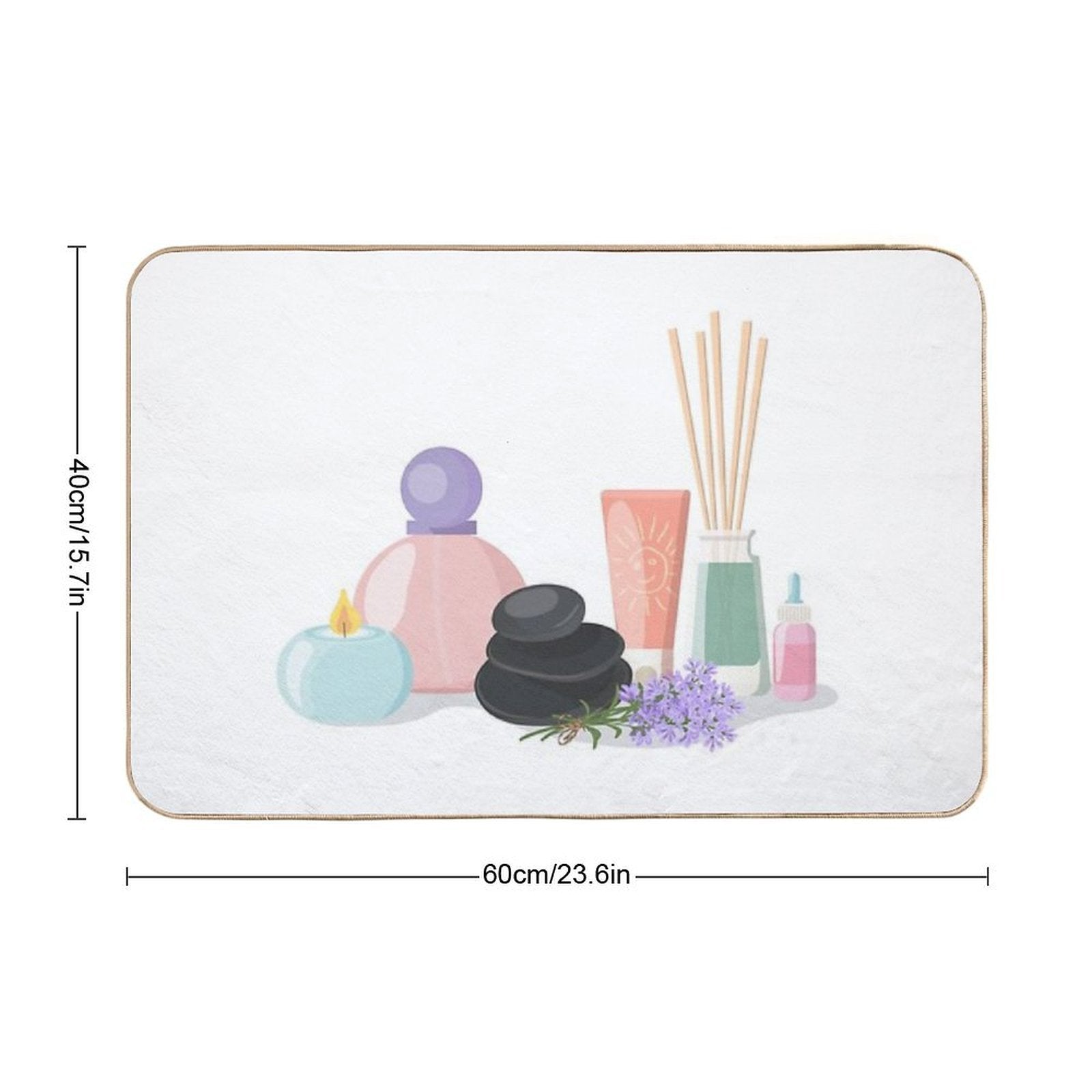 Wellness And Spa Still Life Concept, Vector Illustration  Eco-Friendly Bath Mat