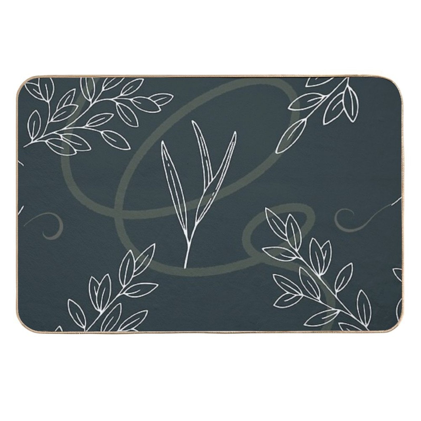 Leaves A Swirl Pattern Dusky Blue  Versatile Bath Mat