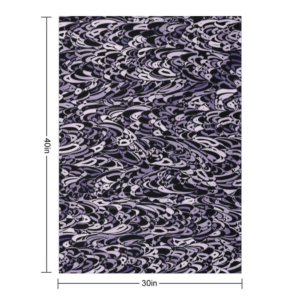 Abstract Purple Black - 7894 Plush Throw Blanket