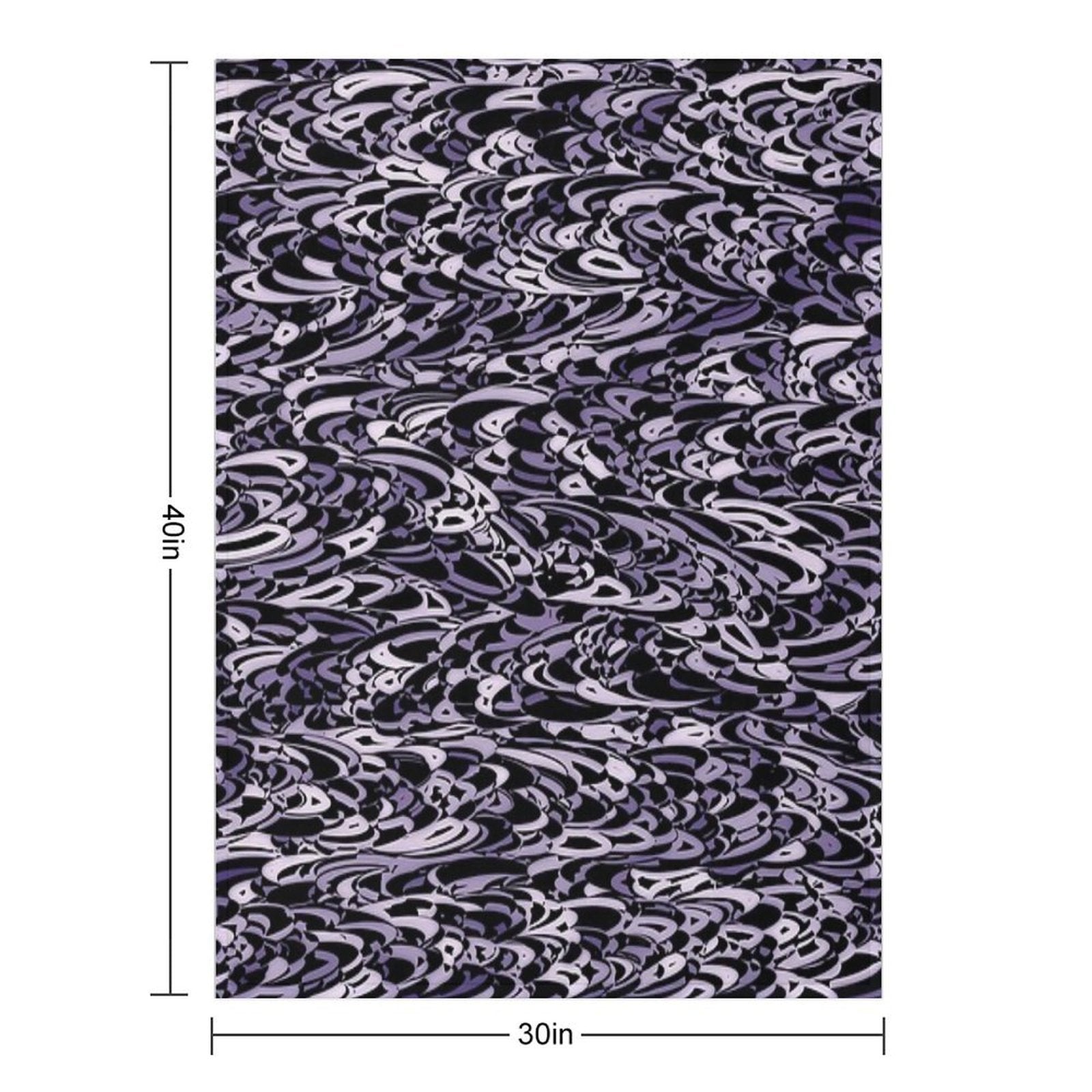 Abstract Purple Black - 7894 Plush Throw Blanket