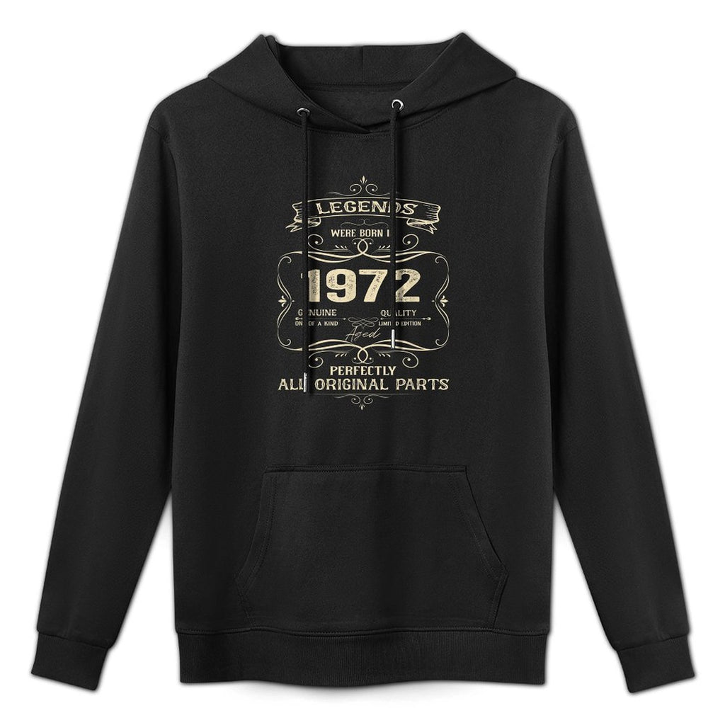 Vintage Born In 1972 50 Years Old 50th Birthday Medium-Weight Fabric Hoodie