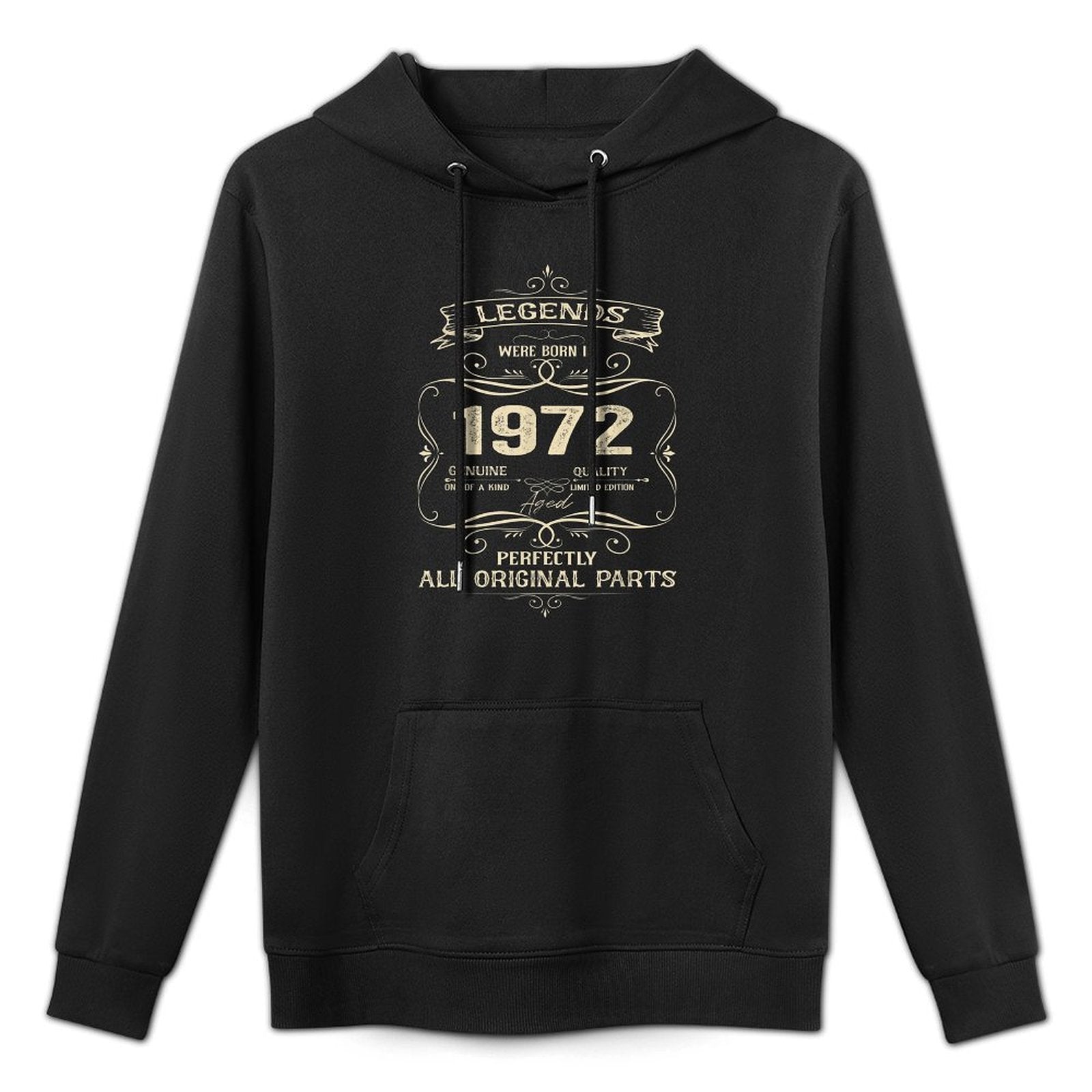 Vintage Born In 1972 50 Years Old 50th Birthday Medium-Weight Fabric Hoodie