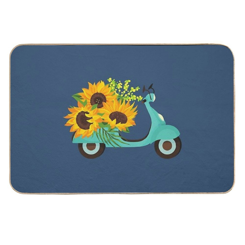 Sunflower Pattern  Pet-Safe Bath Mat