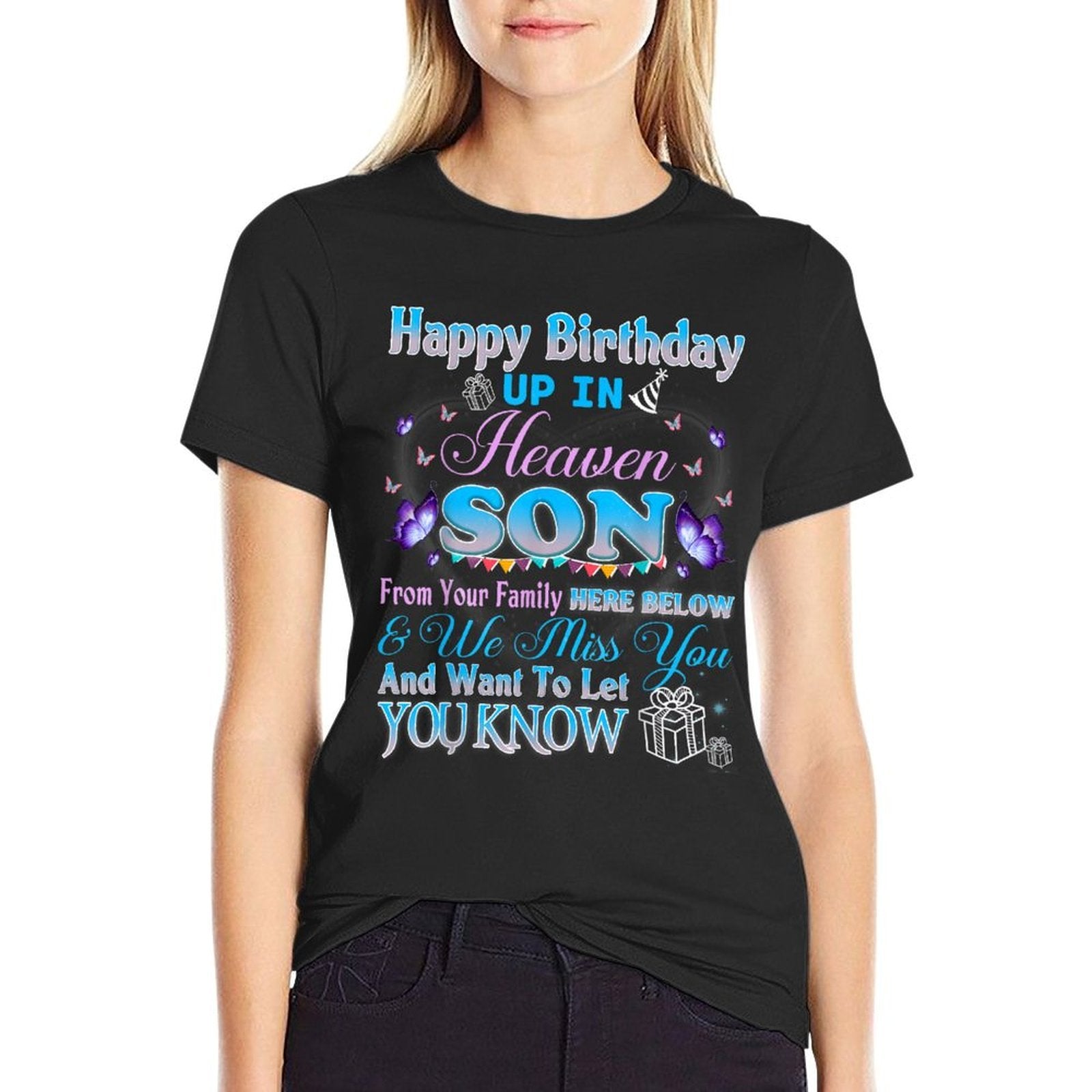 Happy Heavenly Birthday Up In Heaven To My Son, Missing Son  Breathable T-Shirt