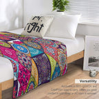 Ethnic  Hippie Pattern Patchwork Quilt African Geometric Durable Throw Blanket