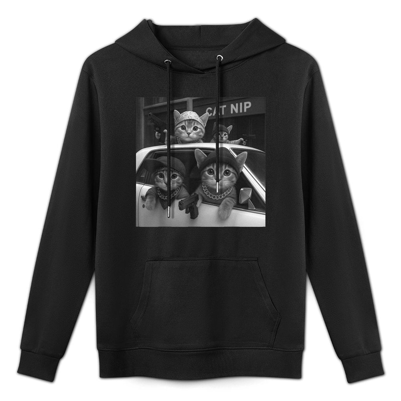 Cat Gang Vintage Funny Kitty Gangster Meme All-Day Comfort Hoodie