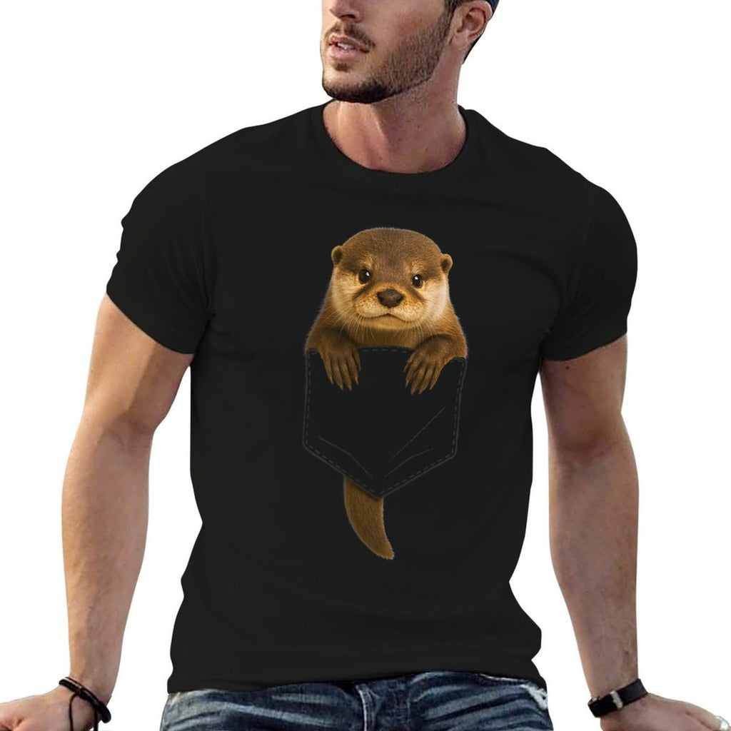 Cute Otter Pocket Funny Gifts For Men Women Kid Otter Lovers  Odor-resistant T-Shirt