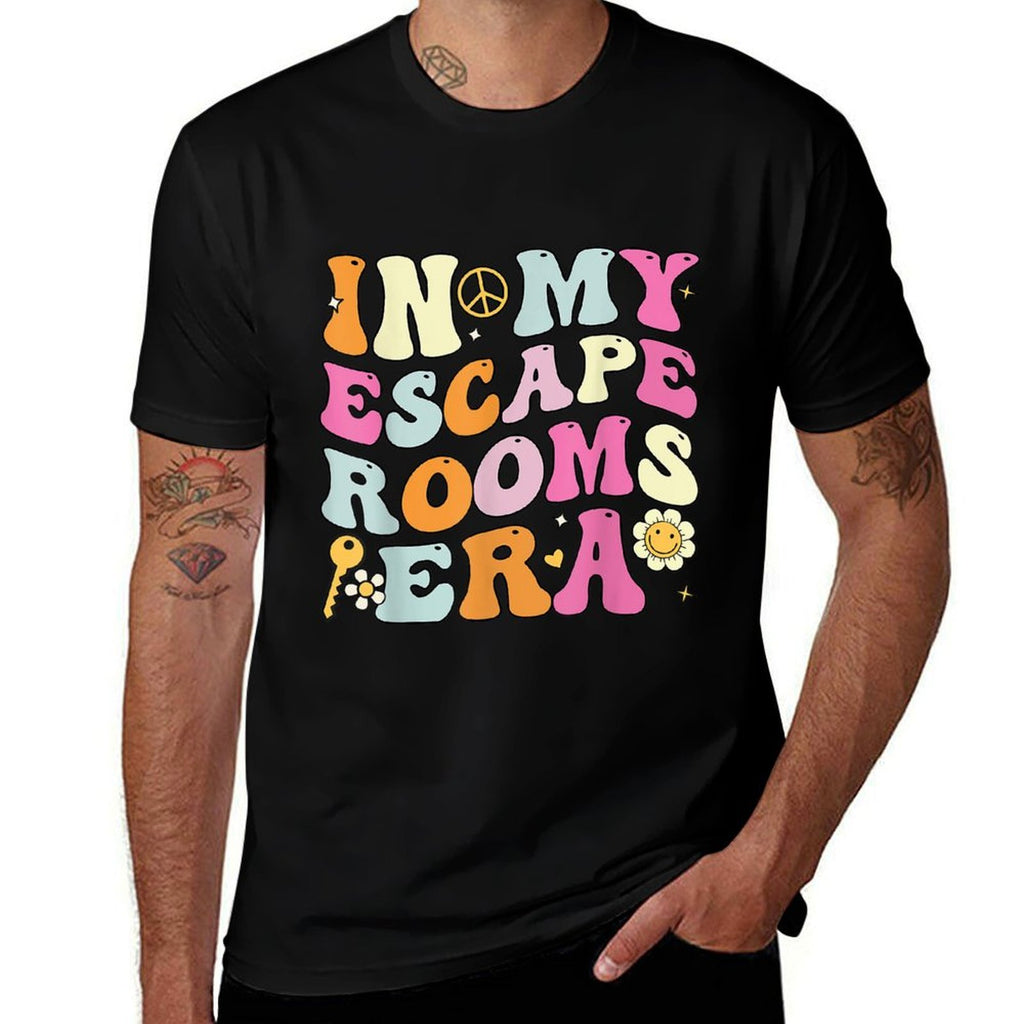 In My Escape Rooms Era, Cute Groovy Escape Rooms Players  Graphic-printed T-Shirt