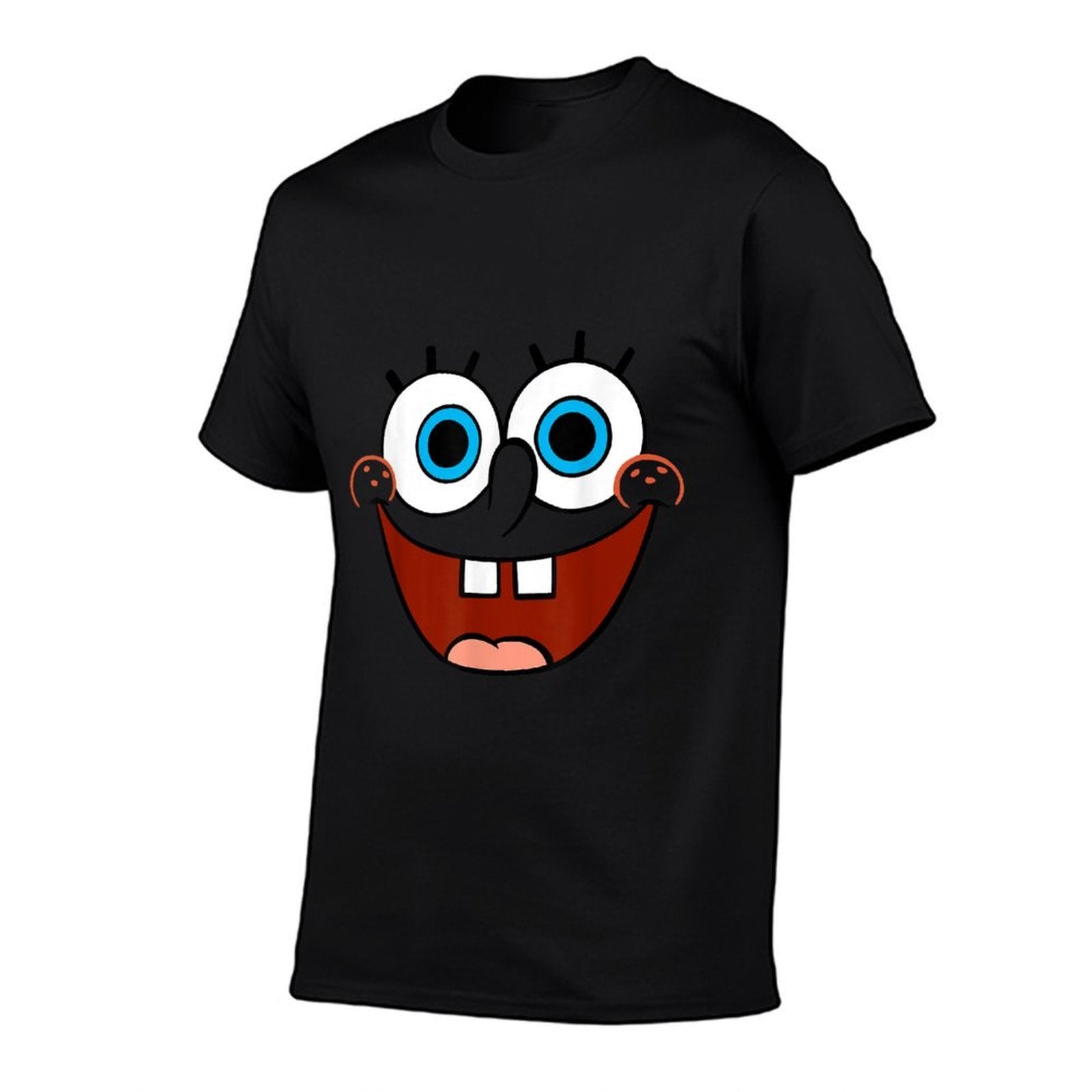 Spongebob SquarePants Large Smiling Face  Rolled Sleeves T-Shirt