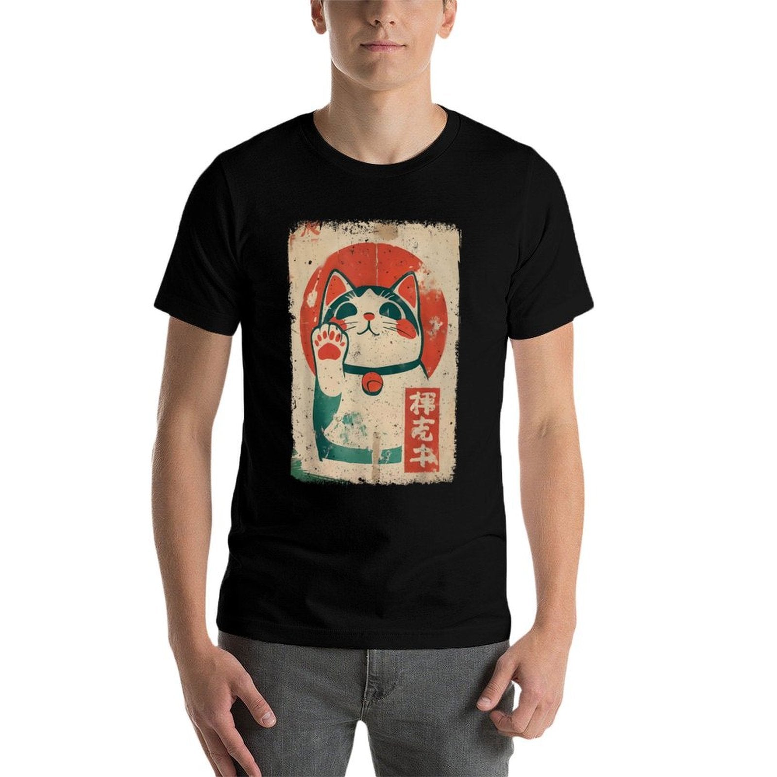 Maneki Cat Japanese Lucky Neko Graphic Kawaii Cats Anime  Affordable Price T-Shirt