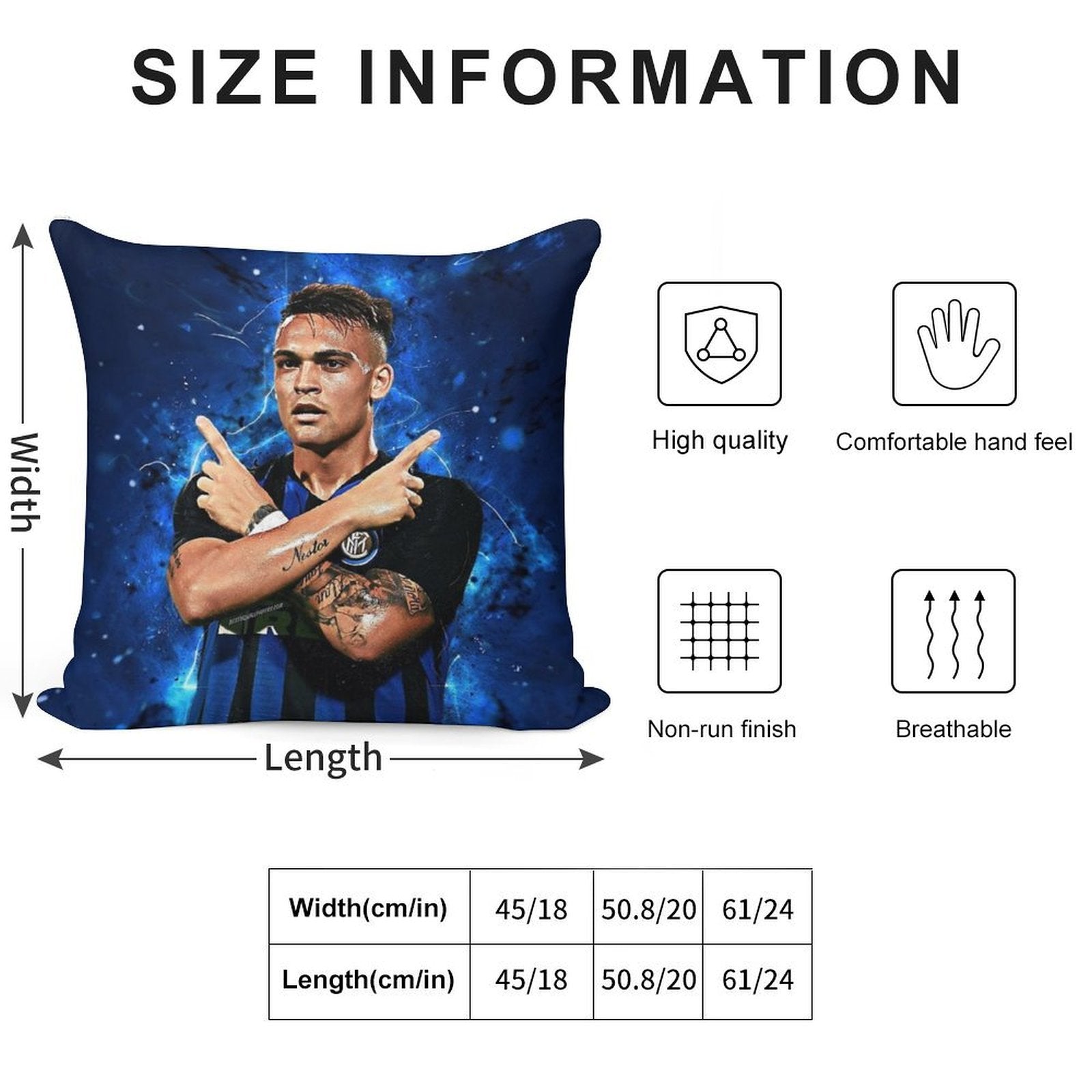 Lautaro Martinez 001 Soft Durable Construction Throw Pillow