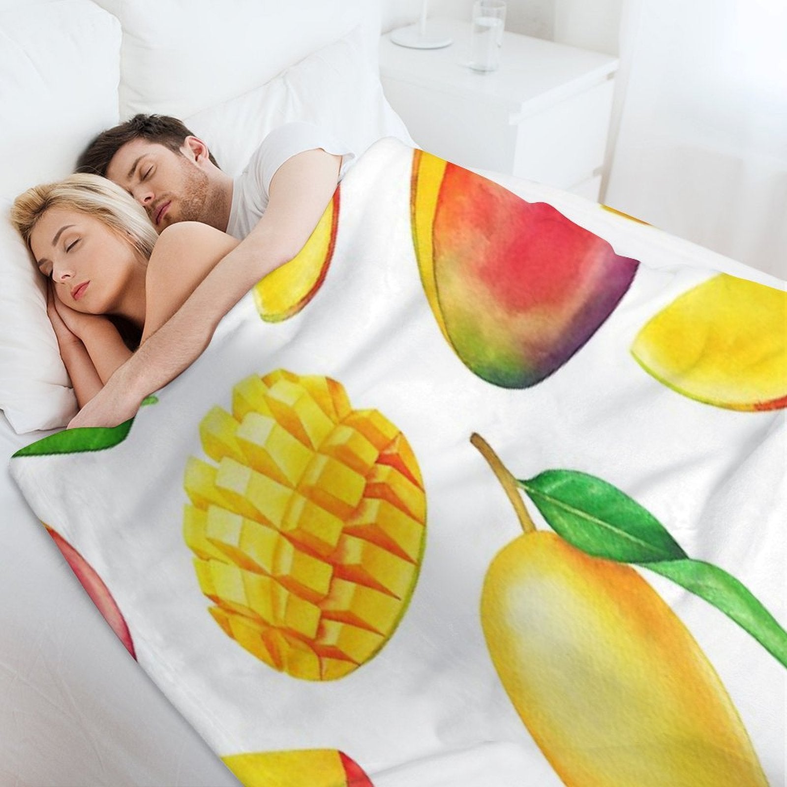 Hand-painted Watercolor Mango Velvety-soft Throw Blanket