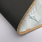 Bold Minimal Floral in Sage And Pink  Absorbent Bath Mat