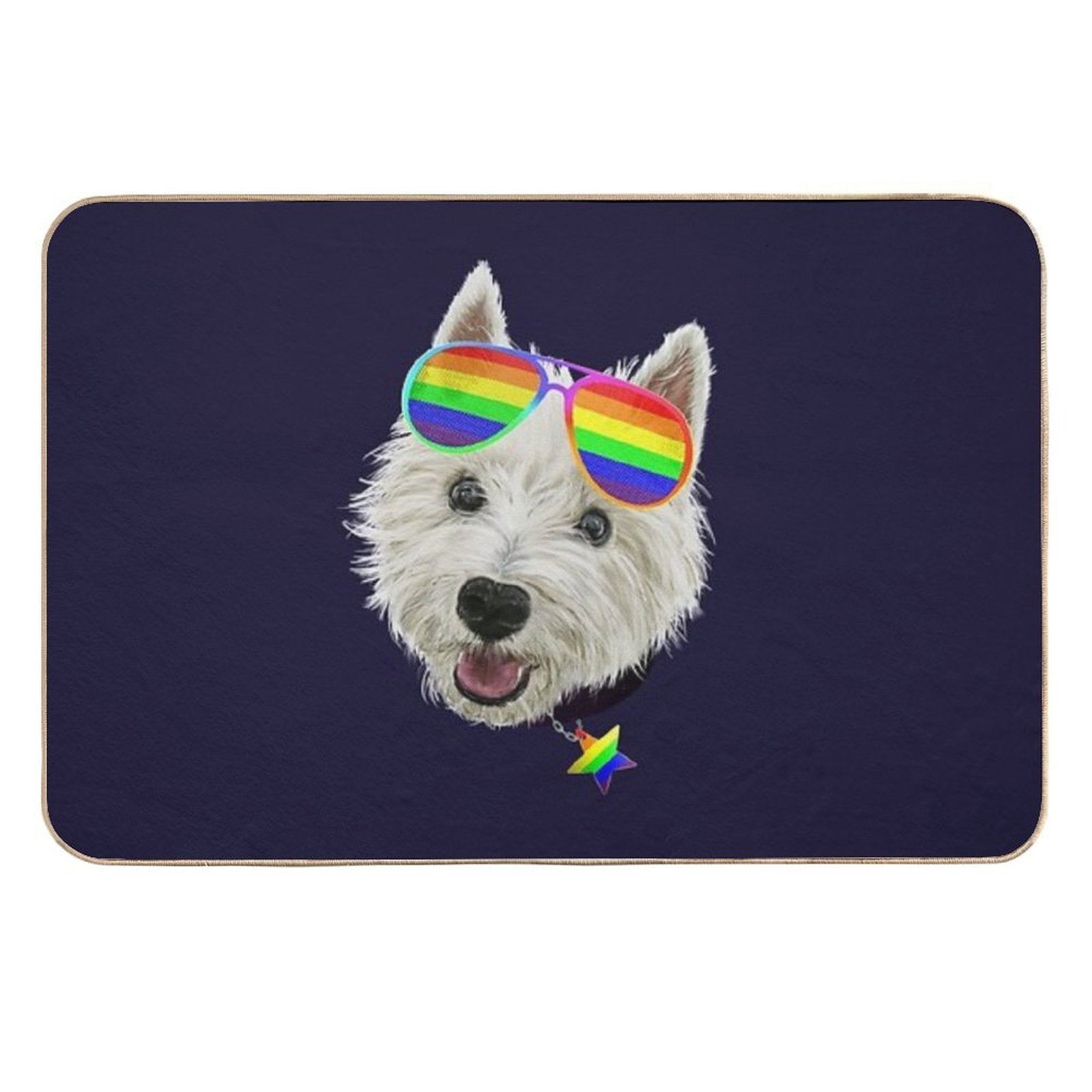 Gay Pride Westie LGBT Dog Sunglasses Durable Bath Mat