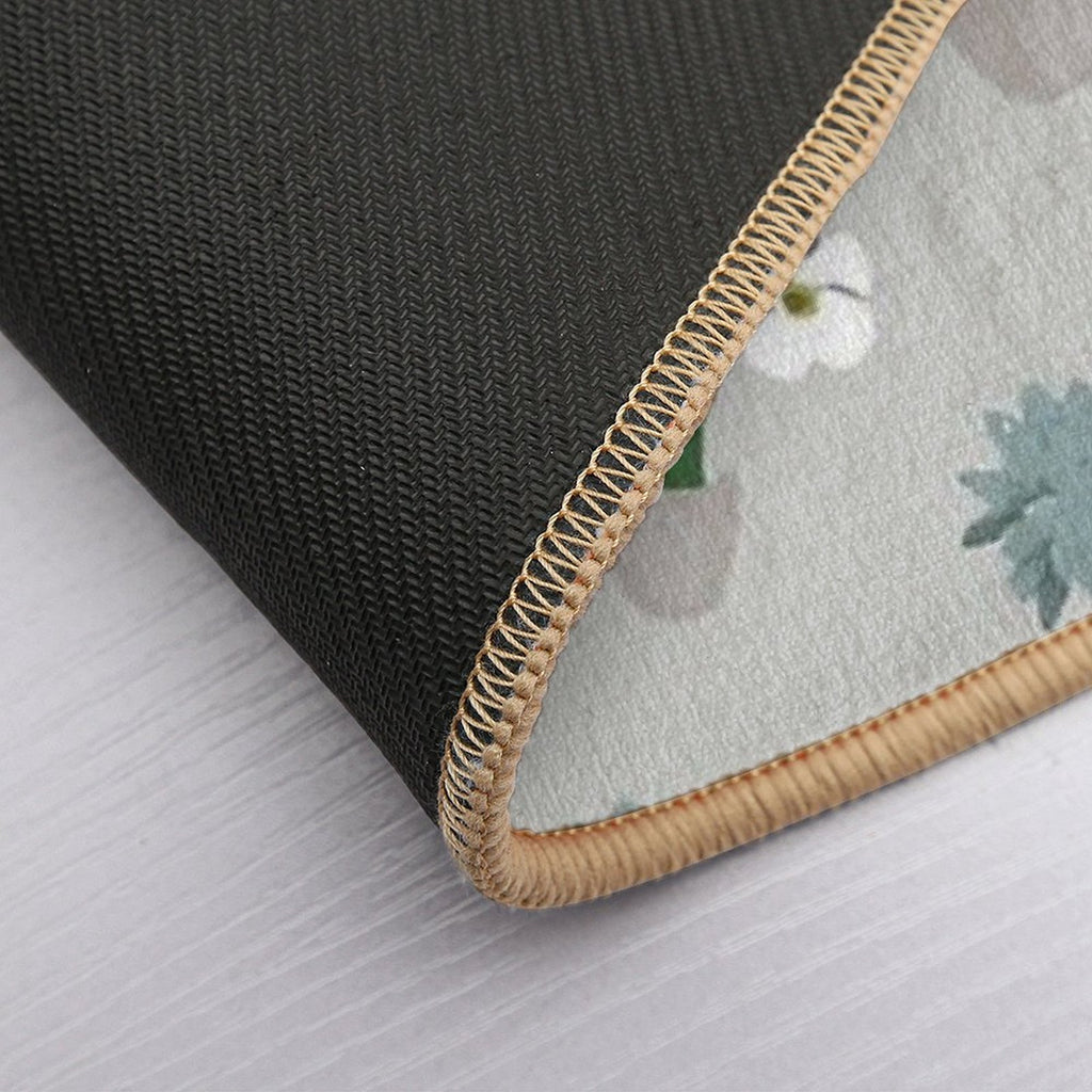 Succulent Pattern. Grey, Green.  Odorless Bath Mat