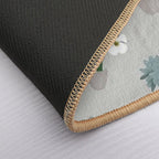 Succulent Pattern. Grey, Green.  Odorless Bath Mat