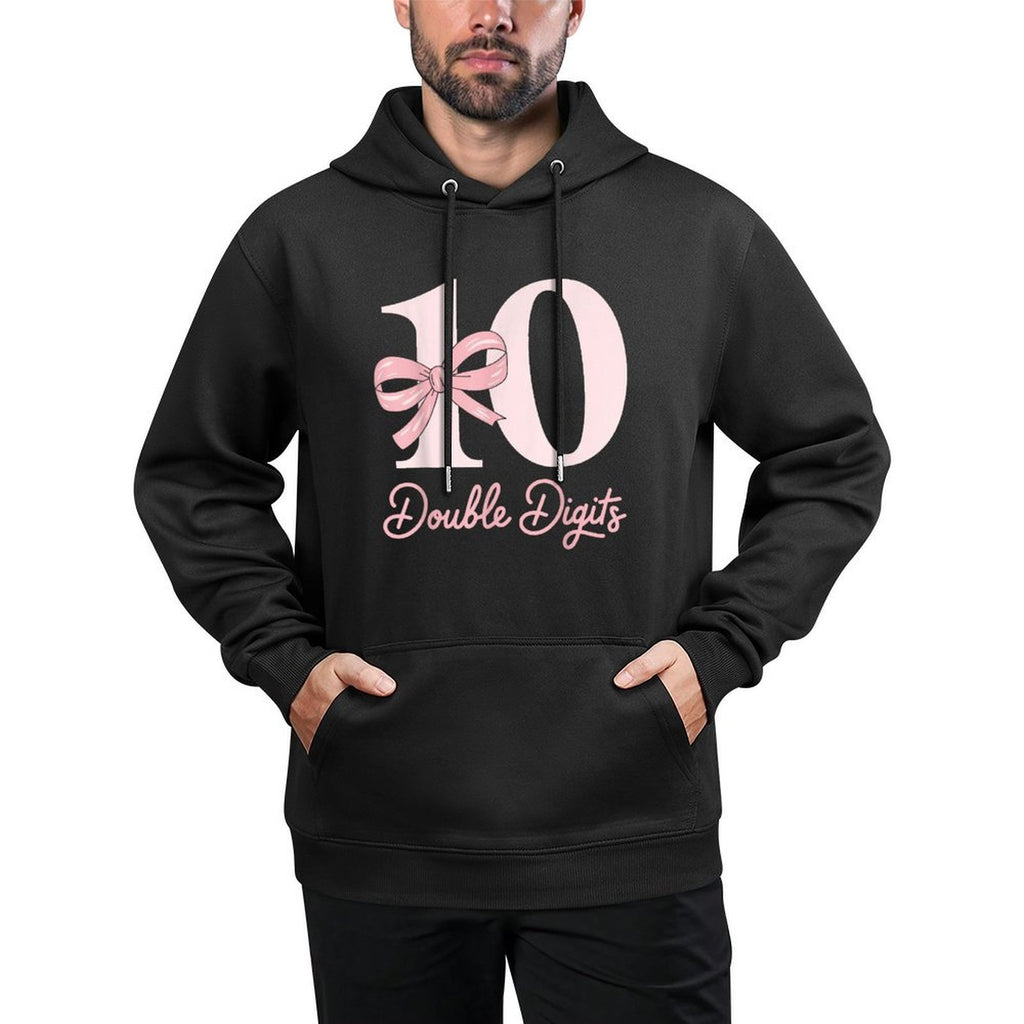 10 Double Digits 10th Birthday Girl Coquette 10 Year Old Colorfast Hoodie