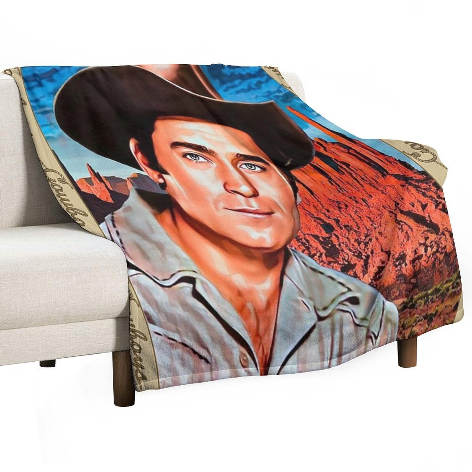 Clint Walker,Cheyenne Bodie 1960's TV Eco-conscious Throw Blanket