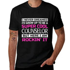 Counselor Tshirts Only Funny Counselor Womens Black Modern Humorous Letter Print  Wrinkle-resistant T-Shirt