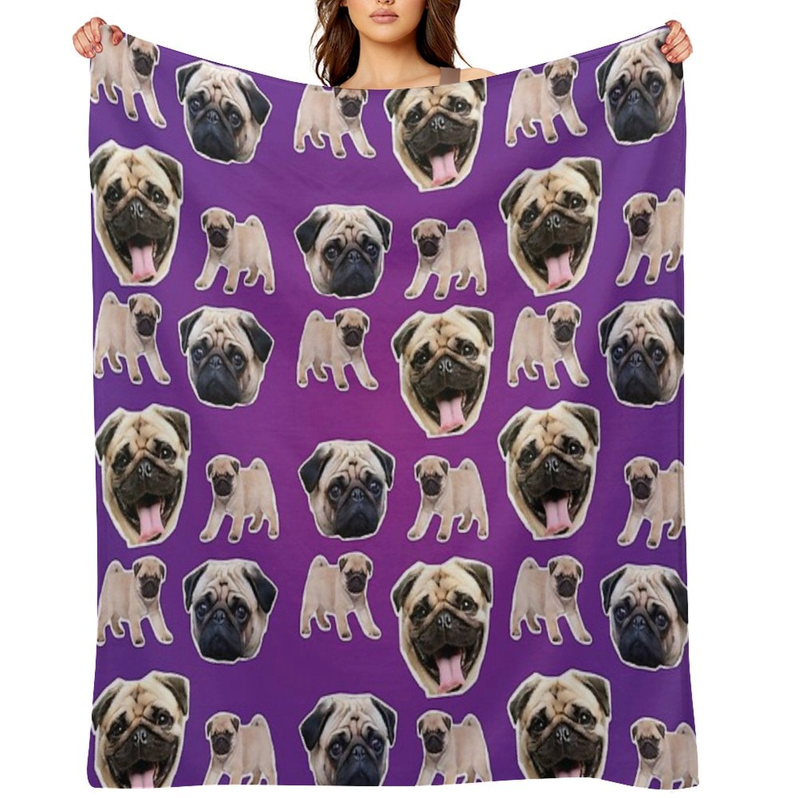 Pugs Velvety-soft Throw Blanket
