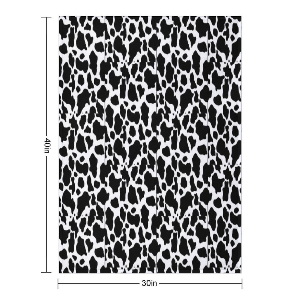 Black & White Cow Print Desinged Items Wrinkle-free Throw Blanket
