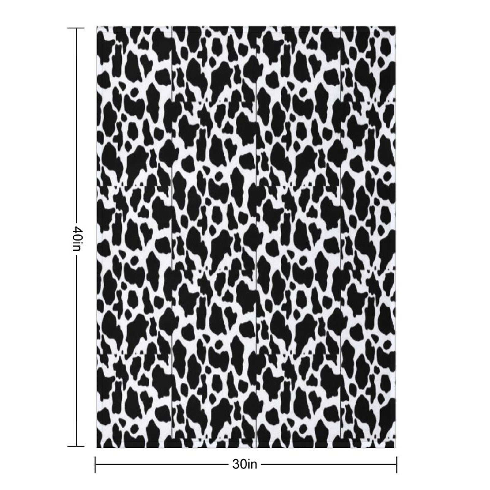 Black & White Cow Print Desinged Items Wrinkle-free Throw Blanket