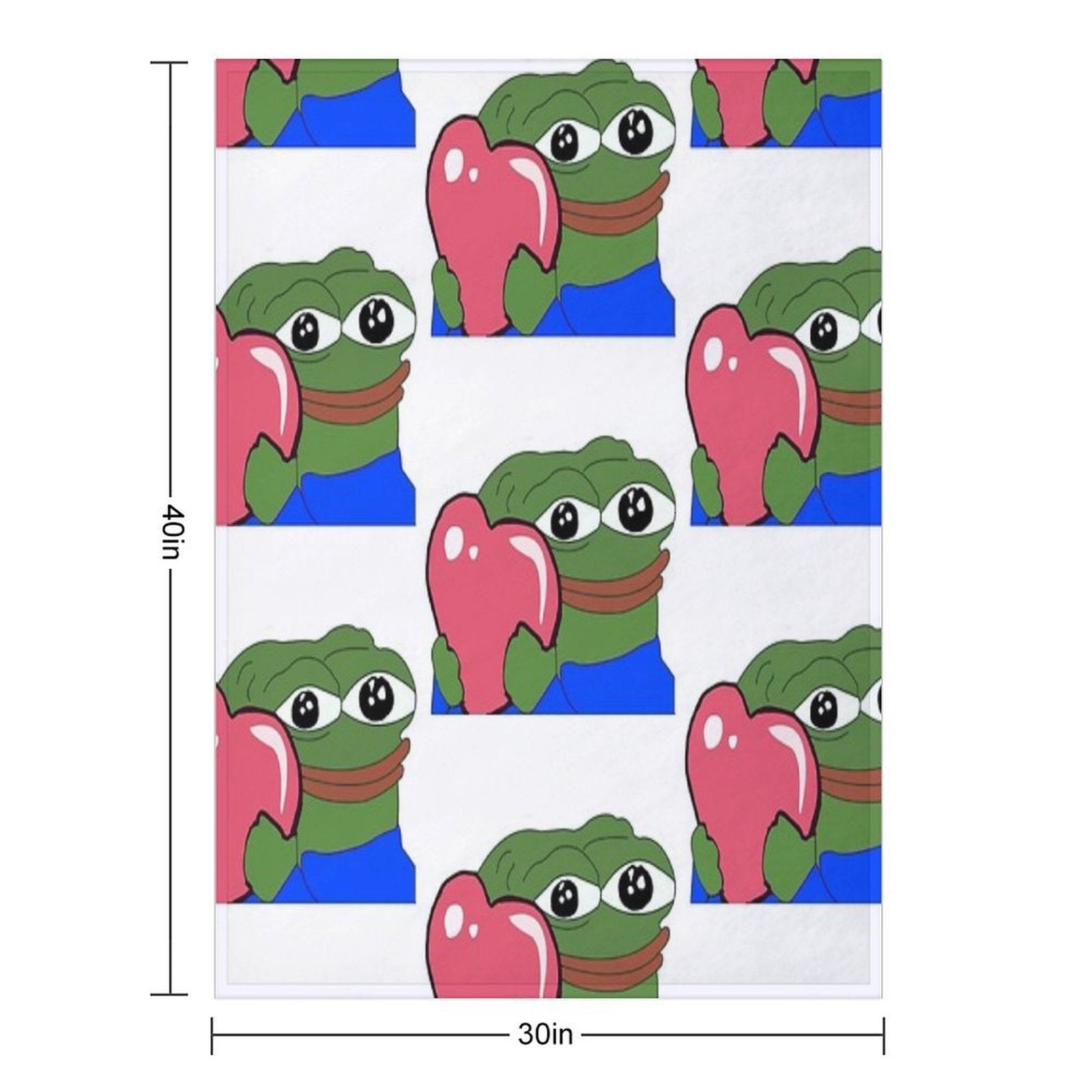 Peepo Heart Pepe Love Wrinkle-free Throw Blanket