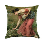 Narcissus - John William Waterhouse Soft Decorative Cover Throw Pillow
