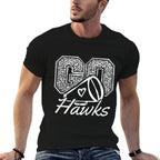 Go Cheer Hawks Sports Name Gifts Men Women Boy Girl  Trendy Pattern T-Shirt