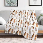Golden Retrievers Seamless Pattern Anti-pilling Throw Blanket