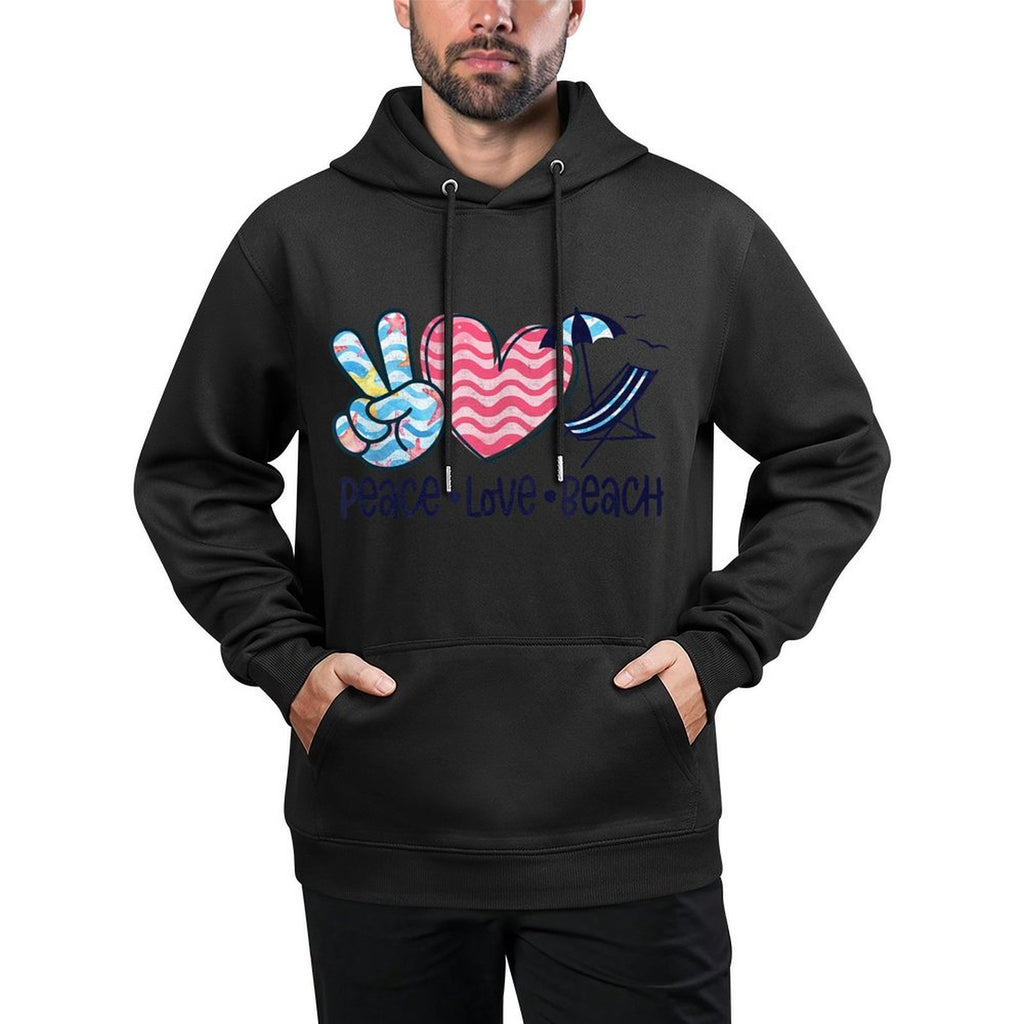 Peace Love Beach Fun Summer Vibes Design Easy Care Hoodie