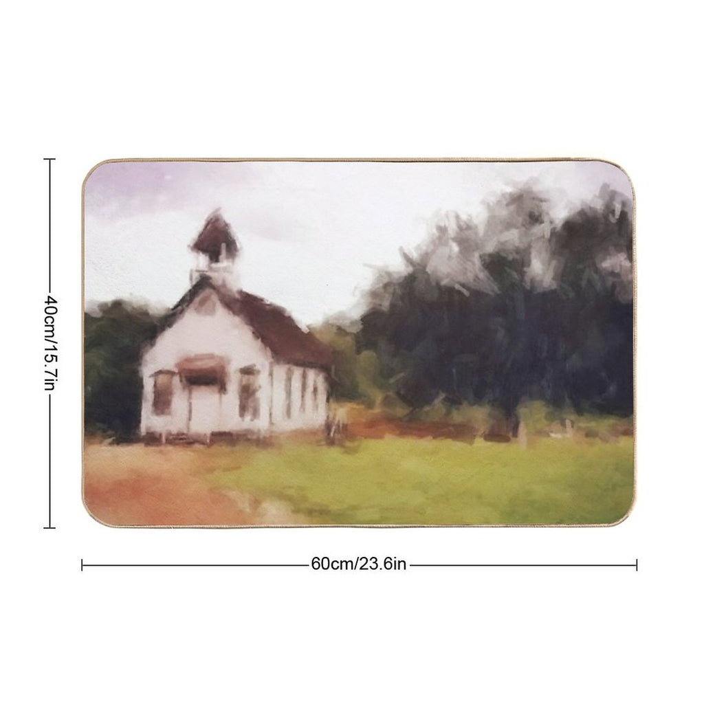 Church Painting, Dr. Quinn  Pet-Safe Bath Mat