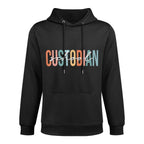 Boho Retro Vintage School Custodian Back To School Cotton-Polyester Blend Hoodie