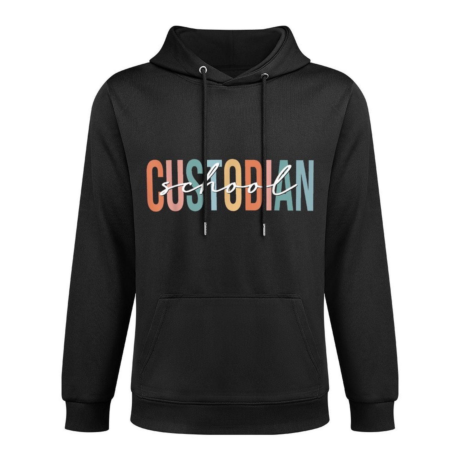 Boho Retro Vintage School Custodian Back To School Cotton-Polyester Blend Hoodie