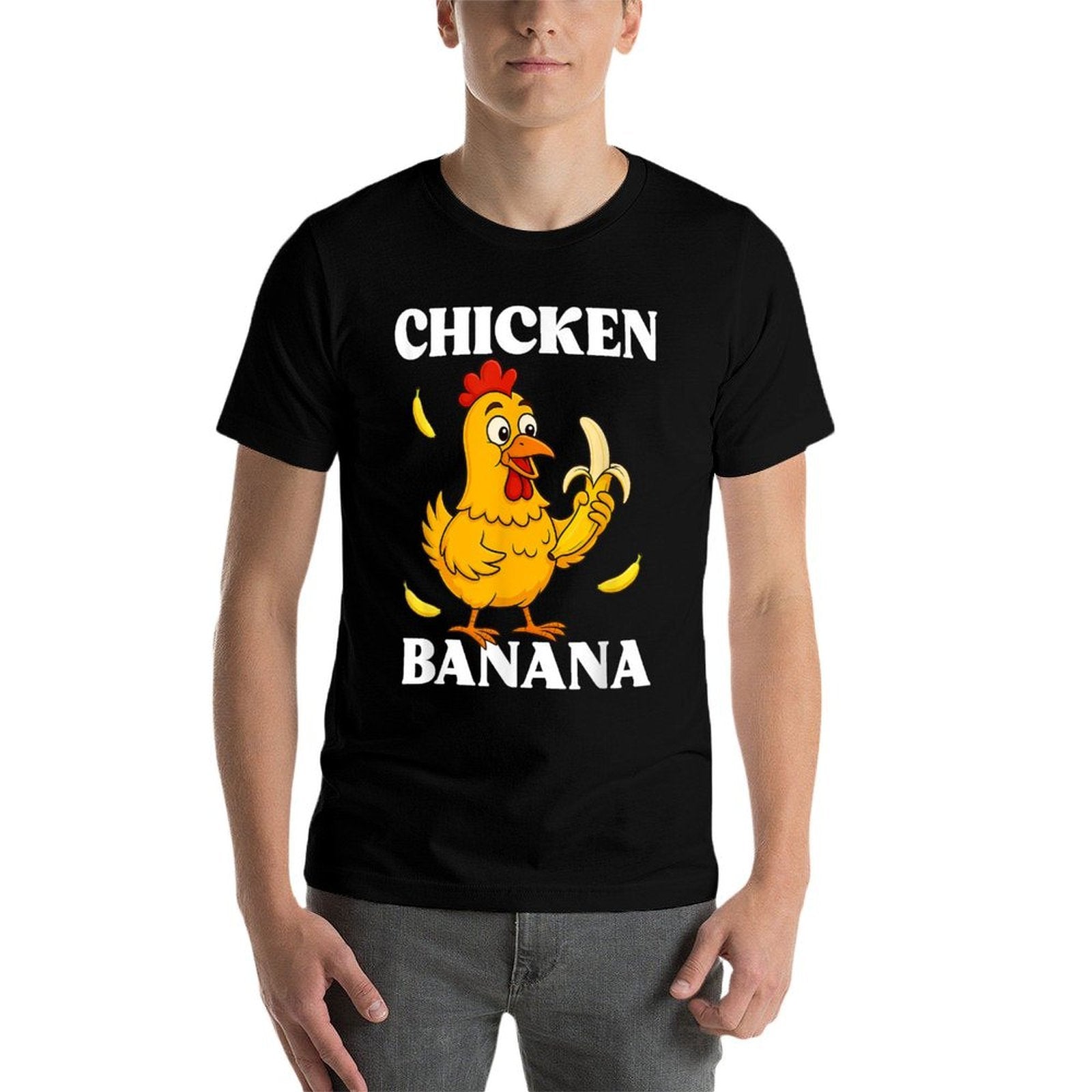 Chicken Banana Meme Cartoon Humor  Tagless Design T-Shirt