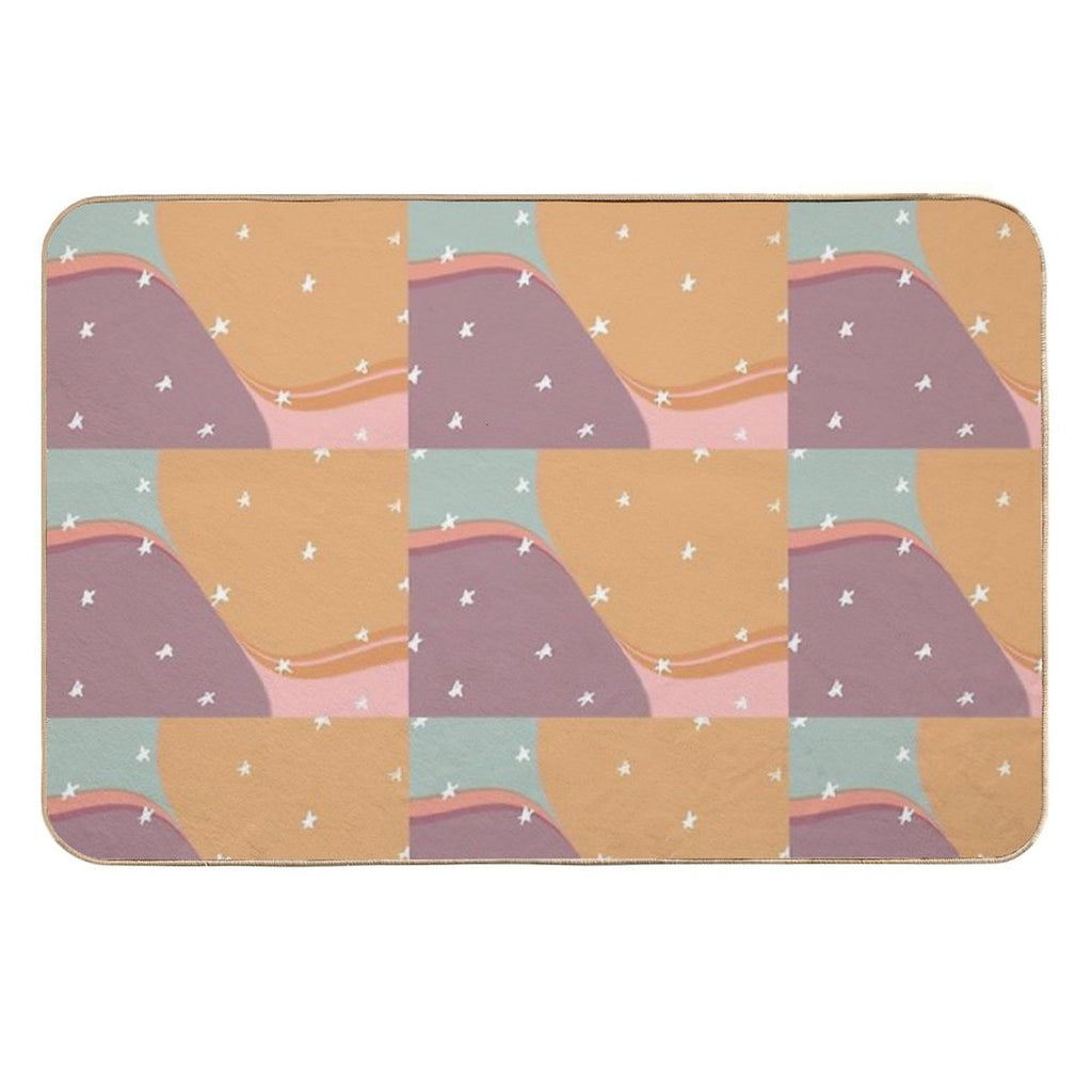 Retro 1980 Aesthetic Colour-block  Odorless Bath Mat