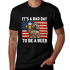 US Bear Drinking Its A Bad Day To Be A Beer  Ribbed Collar T-Shirt