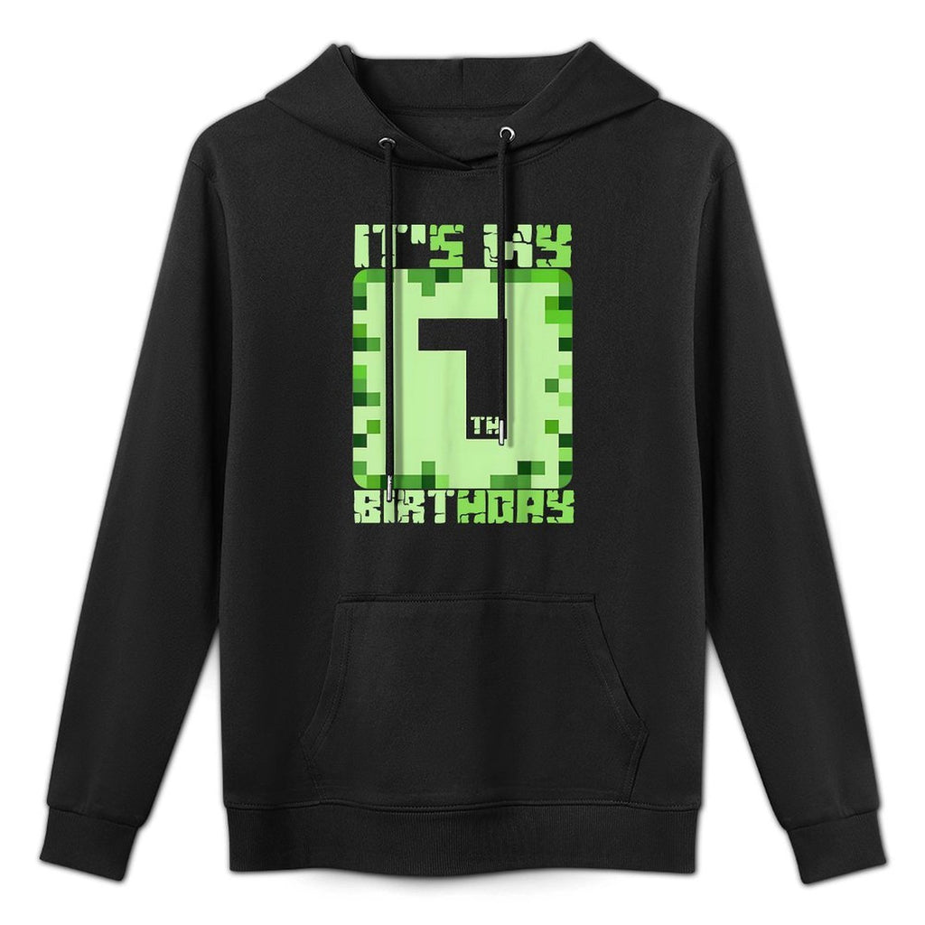 It's My 7th Birthday Video Game Pixel 7 Year Birthday Kids Moisture-Wicking Hoodie