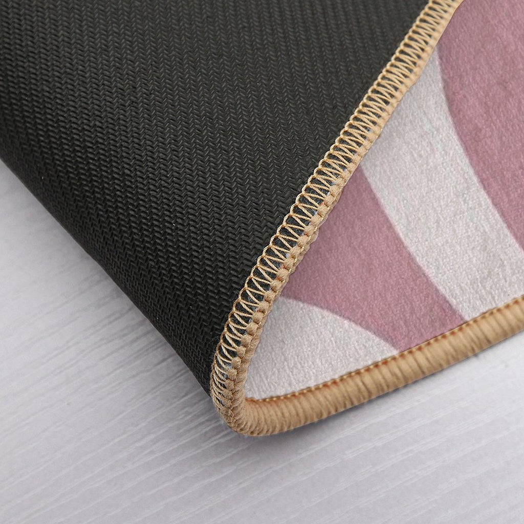 Retro Liquid Swirl & Stars Abstract Pattern Deep Pink  Long-Lasting Bath Mat