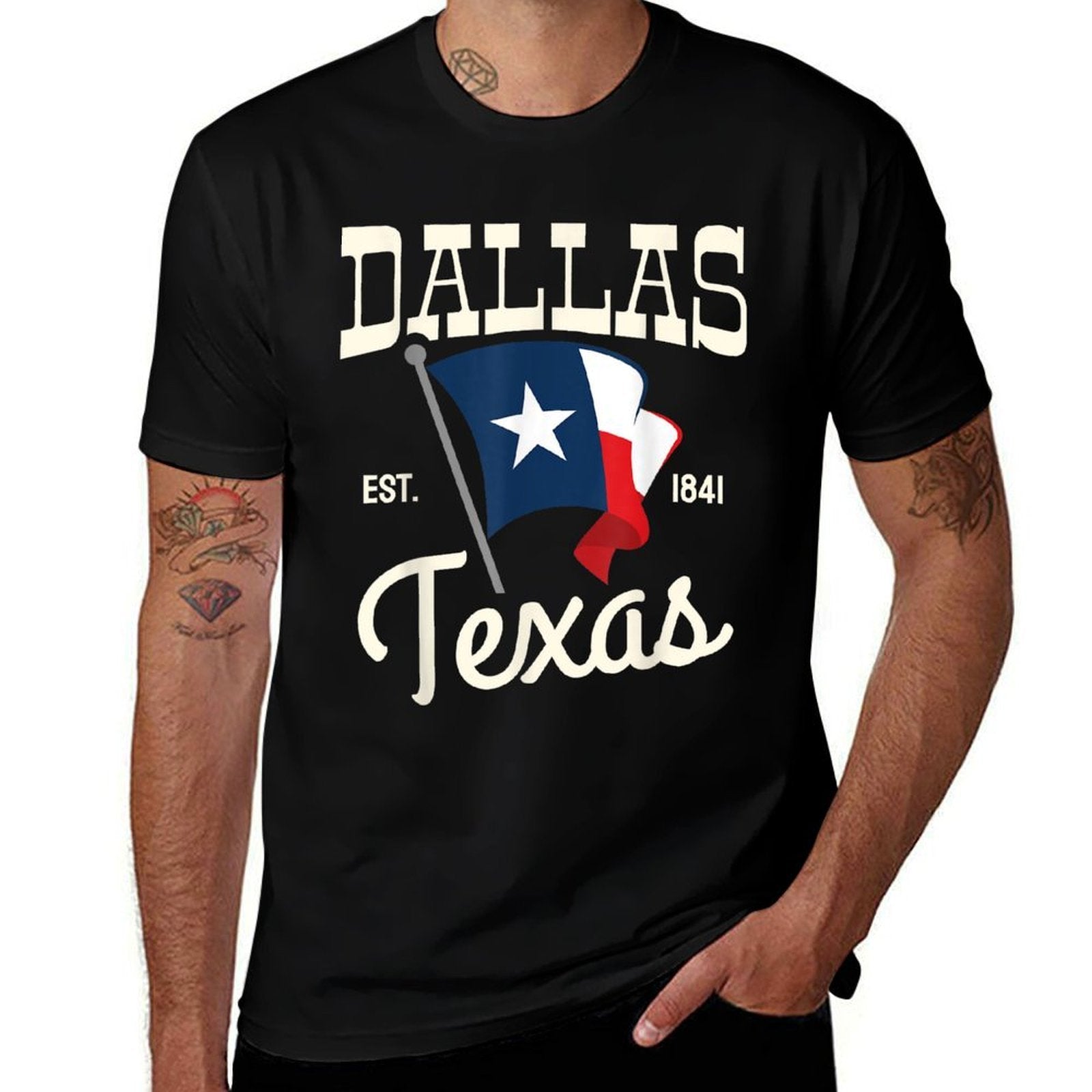 Dallas City Texas Est 1841 Texas State Vintage  Stretchy T-Shirt