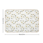 White Flower Blossom Pattern  Fade-Resistant Bath Mat