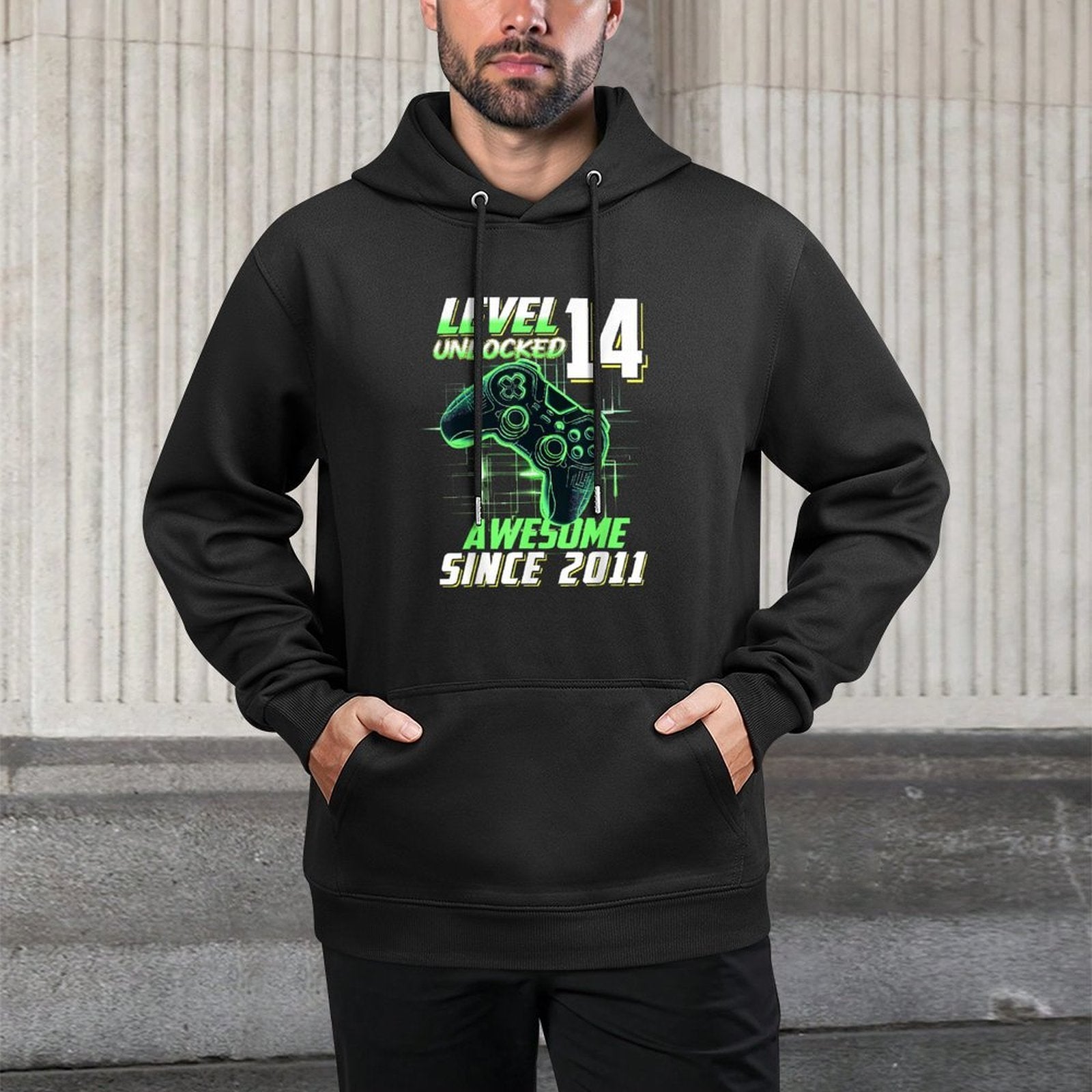 Level 14 Unlocked Awesome Since 2011 14th Birthday Gaming Customizable Surface Hoodie