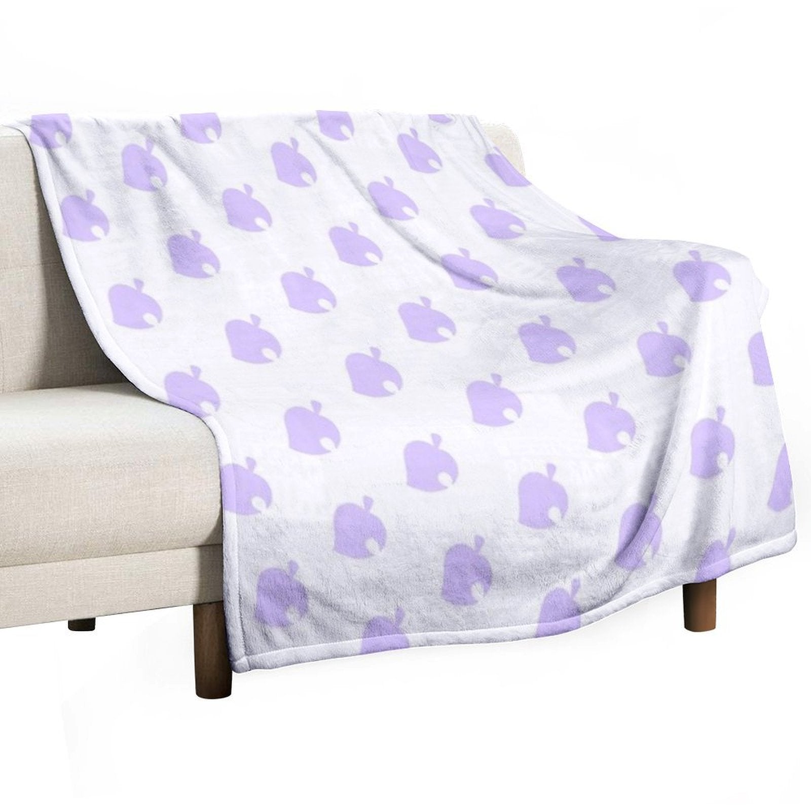 Lilac Animal Crossing Leaf Durable Throw Blanket