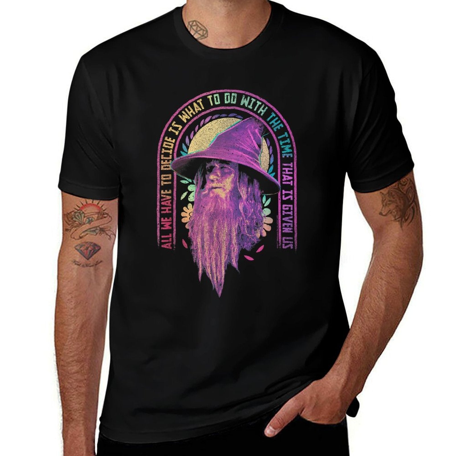 Lord of The Rings Gandalf Rainbow Quote  Stretchy T-Shirt
